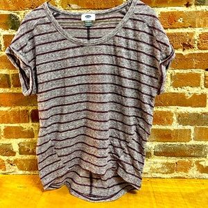 Old Navy purple striped hi-lo hem tee